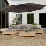 Zweefparasol XL - antraciet - Ø 400 cm | inclusief hoes, Tuin en Terras, Verzenden, Nieuw