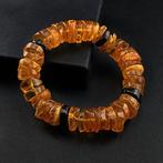 Prachtige Baltische amber elastische armband – gouden