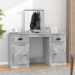 vidaXL Kaptafel met spiegel 130x50x132,5 cm betongrijs, Huis en Inrichting, Tafels | Kaptafels, Verzenden, Nieuw