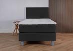 ACTIE! 1-Persoons boxspring Pamplona 90 200 Zwart, 90 cm, Eenpersoons, Verzenden, Zwart