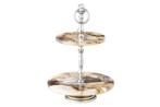 Decoratieve taartstandaard NOBLE 35cm zilveren edelsteen, Ophalen of Verzenden, Nieuw