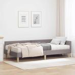 vidaXL Hoekbedframe met Matras met matras 2 pcs Taupe Stof, Verzenden, Nieuw, Stof