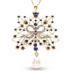 Zonder Minimumprijs - Ketting met hanger - 14 karaat Zilver,, Sieraden, Tassen en Uiterlijk, Antieke sieraden