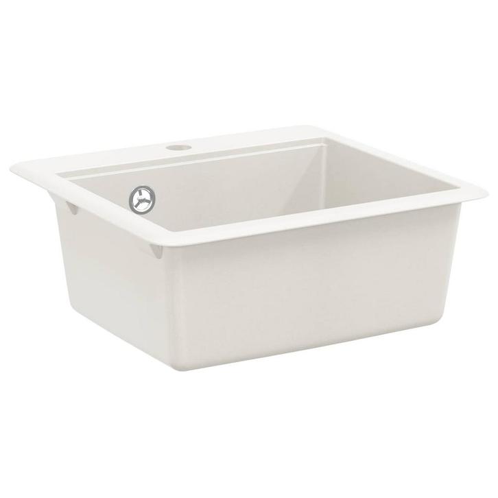 vidaXL Wasbak Wit 470 x 440 mm Graniet, Doe-het-zelf en Verbouw, Sanitair, Nieuw, Verzenden