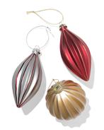 HEMA Kerstballen set 8.2cm glas glitter rand - 3 stuks, Diversen, Kerst, Verzenden, Nieuw