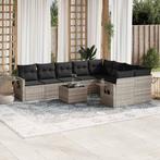 vidaXL 10-delige Loungeset met kussens poly rattan, Verzenden, Nieuw, Rotan, Loungeset