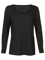 Shirt Viscose Zwart, damestop met lange mouwen, Kleding | Dames, Tops, Verzenden, Nieuw