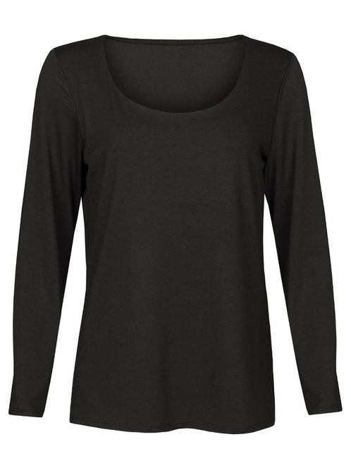 Shirt Viscose Zwart, damestop met lange mouwen, Kleding | Dames, Tops, Verzenden