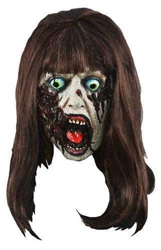 Gezichtsmasker Zombie Lady met bruin haar, Hobby en Vrije tijd, Feestartikelen, Verzenden