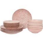 Bordenset Eclipse Speckle - roze - 18-delig | 6-persoons, Verzenden, Nieuw