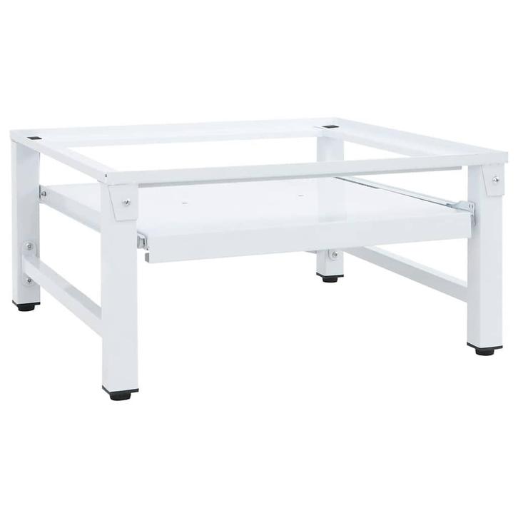 vidaXL Wasmachineverhoger met uittrekbaar schap wit, Witgoed en Apparatuur, Wasmachines, Nieuw, Verzenden