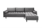 Elegante hoekbank COSY VELVET 260cm grijze fluwelen, Huis en Inrichting, Banken | Complete zithoeken, Ophalen of Verzenden, Nieuw