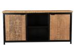 Cod 2 Door dressoir  Mango metaal aanbieding voor spot prijs, Huis en Inrichting, Kasten | Dressoirs, Nieuw, 150 tot 200 cm, Met plank(en)