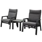 Vegas lounge balkonset 3 delig verstelbaar aluminium, Ophalen of Verzenden, Nieuw, Aluminium