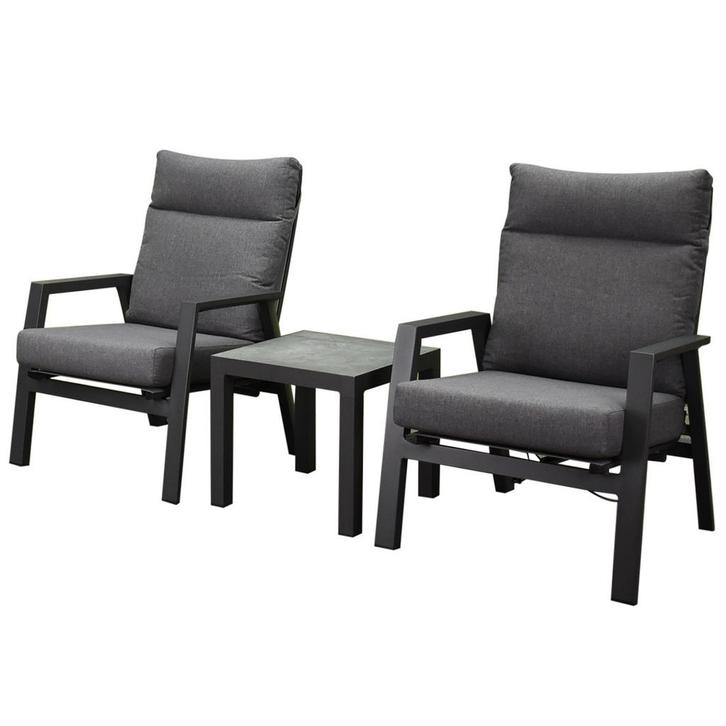 Vegas lounge balkonset 3 delig verstelbaar aluminium, Tuin en Terras, Tuinsets en Loungesets, Nieuw, Aluminium, Ophalen of Verzenden