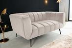 Design 2-zitsbank NOBLESSE 165 cm champagne fluweel zwart, Huis en Inrichting, Ophalen of Verzenden, Nieuw