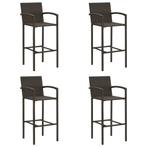 vidaXL Barkrukken 4 st poly rattan bruin, Verzenden, Nieuw, Rotan