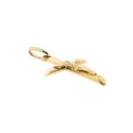 Gouden hanger van een kruis met corpus (Hanger of bedel), Ophalen of Verzenden, Gebruikt, Goud, Overige merken