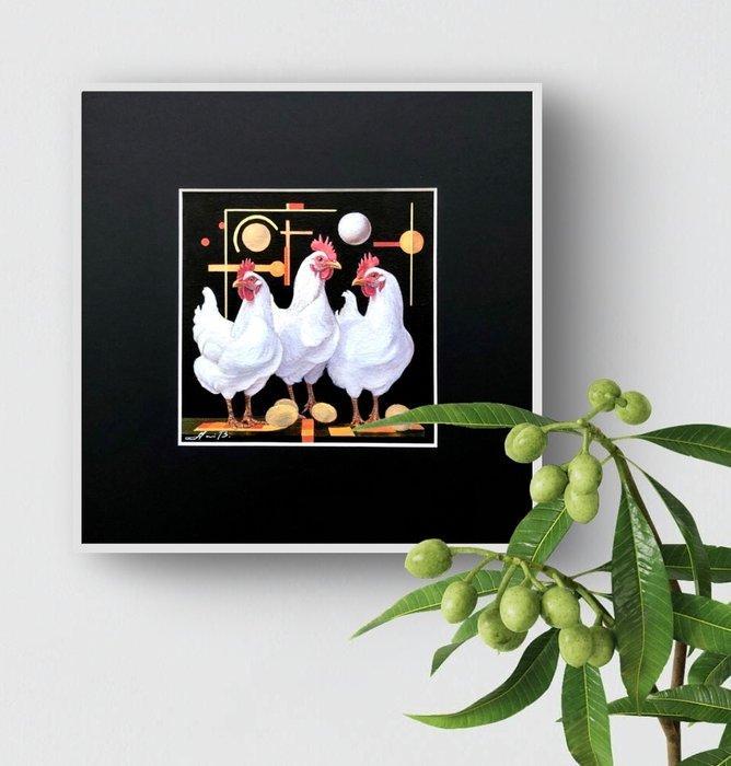 AniB. - “ The Eggconomists ”, aus der Serie :  Supremantist, Antiek en Kunst, Kunst | Schilderijen | Modern