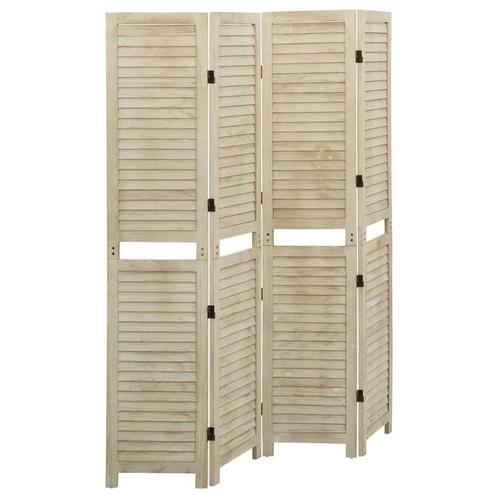 vidaXL Kamerscherm met 4 panelen massief paulowniahout, Huis en Inrichting, Woonaccessoires | Kamerschermen, Nieuw, Verzenden