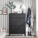 2dekans | SoBuy - Schoenenkast - Zwart - 78x24x108 -, Huis en Inrichting, Kasten | Schoenenkasten, Ophalen of Verzenden, Zo goed als nieuw