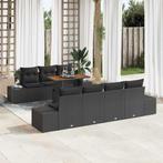 vidaXL Tuin Sofa Set met opslag 8 pcs Zwart Poly riet, Verzenden, Nieuw, Rotan