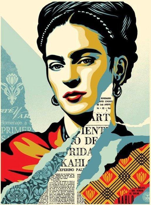 Shepard Fairey (OBEY) - The Woman Who Defeated Pain: Frida, Antiek en Kunst, Kunst | Designobjecten