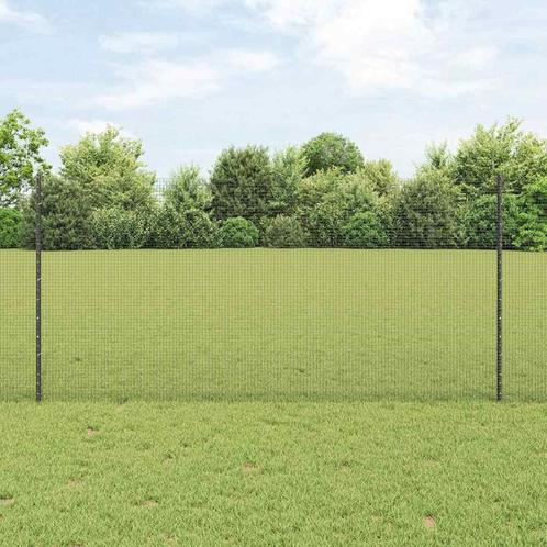 vidaXL Gelaste Draadhek met 44 U Palen Grijs 1.2x50 m Staal, Tuin en Terras, Schuttingen, Nieuw, IJzer, Verzenden