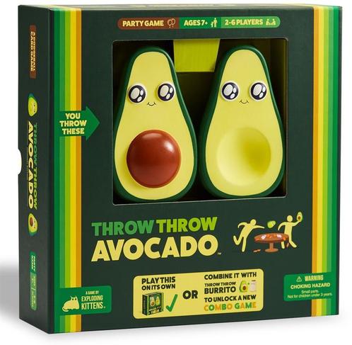 Throw Throw Avocado | Exploding Kittens - Gezelschapsspellen, Hobby en Vrije tijd, Gezelschapsspellen | Bordspellen, Nieuw, Verzenden