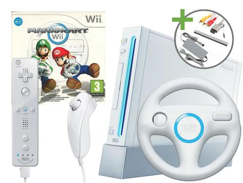 Nintendo Wii Starter Pack - Mario Kart Motion Plus White, Spelcomputers en Games, Spelcomputers | Nintendo Wii, Zo goed als nieuw