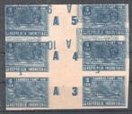 Indonesië 1950 - Interim Java - 5 Sen ongetande blok van 6, Gestempeld
