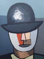 Jean Hélion (1904-1987) - Portrait dhomme au chapeau melon, Antiek en Kunst