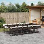vidaXL 13-delige Tuinset met kussens poly rattan bruin, 2 zitplaatsen, Nieuw, Tuinset, Verzenden