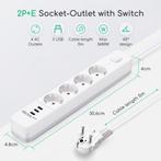 Stekkerdoos met USB - Verlengsnoer - Verlengkabel - 5M - Wit, Huis en Inrichting, Woonaccessoires | Kapstokken, Verzenden, Nieuw