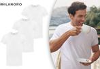 Tweedekans | Milanoro - 3 zachte bamboe T-shirts - Wit -, Kleding | Heren, Ophalen of Verzenden, Zo goed als nieuw, Wit, Milanoro