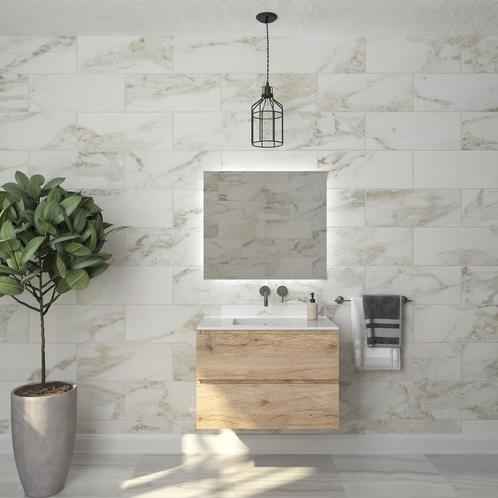 Badkamermeubelset Gliss Zeus 80 cm Moeras Eiken, Doe-het-zelf en Verbouw, Sanitair, Bad, Nieuw, Ophalen of Verzenden