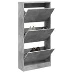 vidaXL Schoenenkast 60x21x125,5 cm bewerkt hout betongrijs, Huis en Inrichting, Verzenden, Nieuw