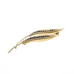 Gouden broche van twee veren (veren broche, veer broche), Sieraden, Tassen en Uiterlijk, Broches, Ophalen of Verzenden, Gebruikt