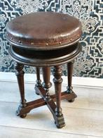 Stoel - Mahonie - Antieke verstelbare pianokruk