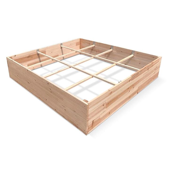 IvoQ Houten Moestuinbak 100 x 100 cm, Tuin en Terras, Bloembakken en Plantenbakken, Nieuw, Verzenden