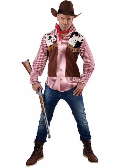 Cowboy blouse met ingenaaid vestje, Kleding | Heren, Carnavalskleding en Feestkleding, Nieuw, Ophalen of Verzenden