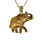 Gouden olifant hanger met diamant 14 krt, Sieraden, Tassen en Uiterlijk, Kettinghangers, Ophalen of Verzenden, Nieuw