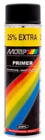 Motip primer zwart - spuitbus 500ML, Doe-het-zelf en Verbouw, Verf, Beits en Lak, Verzenden, Nieuw