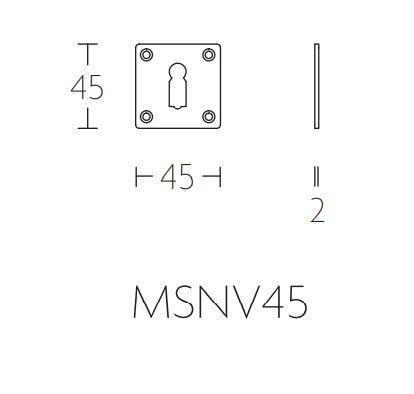 Sleutelplaatje TIMELESS MSNV45 messing ongelakt, Doe-het-zelf en Verbouw, Hang- en Sluitwerk