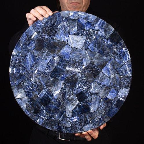 Sodaliet - Mozaïek - Salontafel Ontwerpelement - Hoogte: 50, Verzamelen, Mineralen en Fossielen