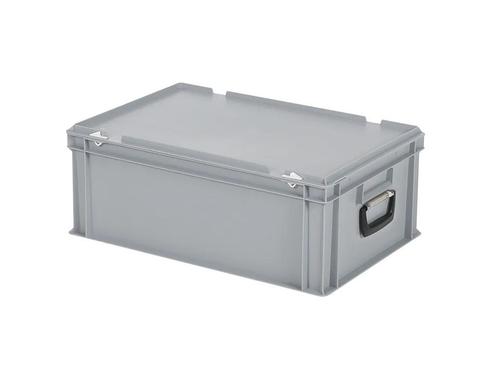 Koffer - 600 x 400 x H 235 mm - grijs - stapelbak met deksel, Diversen, Overige Diversen, Nieuw, Ophalen of Verzenden
