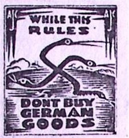 1941 U.S. 5c Tarief postzegel: koop geen Duitse goederen..., Verzamelen, Militaria | Tweede Wereldoorlog, Verzenden