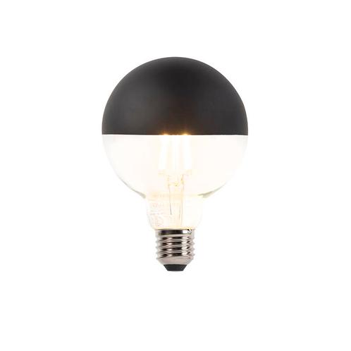 E27 dimbare LED filamentlamp kopspiegel G95 zwart 550lm, Huis en Inrichting, Lampen | Losse lampen, Nieuw