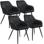 Stoel Marilyn, fluweeloptiek, gestikt - zwart/zwart, Set van, Huis en Inrichting, Stoelen, Verzenden, Nieuw