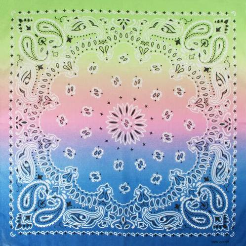 Haarband Bandana Zakdoek Paisley Print Pastel Roze Groen ..., Sieraden, Tassen en Uiterlijk, Uiterlijk | Haarverzorging, Verzenden